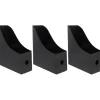 3-delt sæt med håndtag buede skrivebordsarkiv opbevaringsboks magasin stativ fil opbevaringsboks magasin fil stativ (27.00X24.00X9.00CM, sort)