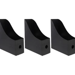 3-delt sæt med håndtag buede skrivebordsarkiv opbevaringsboks magasin stativ fil opbevaringsboks magasin fil stativ (27.00X24.00X9.00CM, sort)