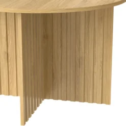 2-delt træ Nest bord sæt | Runde sofaborde i Scandi design | Pladsbesparende & alsidig | Robuste MDF-plader | Hvid Natural