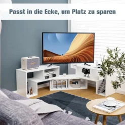 3-delt tv-skab i træ til tv op til 65