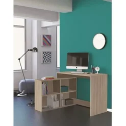 DEMEYERE Moderne hjørneskrivebord Shannon eg indretning - L 112 cm - NAGANO Shannon ek dekor