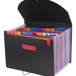 Dokumentmappe - A4 - brandsikker harmonikamappe - Skrivemappe A4 - 25 rum - mappe til dokumenter - Transparent plastmappe til opbevaring af papirer
