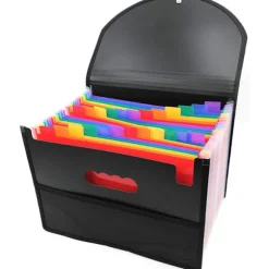 Dokumentmappe - A4 - brandsikker harmonikamappe - Skrivemappe A4 - 25 rum - mappe til dokumenter - Transparent plastmappe til opbevaring af papirer