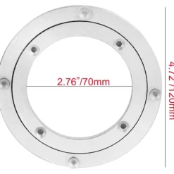 Drejebord af aluminiumslegering, kraftigt drejeligt drejebord Lazy Susan roterende leje drejebord rundt spisebord glat drejeplade hardware, 4'