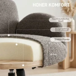 Drejelig lænestol med fodskammel, justerbar nakkestøtte, grå