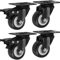 Drejelige hjul 50 mm 280 kg drejelige hjul med bremse kraftige møbelhjul transportvogn