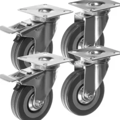 Drejelige hjul med bremse / Transporthjul - 4 stk. [CO]