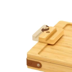 Drejeligt armbord til sofa - 2-lags klemmebakke til sofa med opbevaringsrum - Træsidebord til stue Natur Natural Wood Color