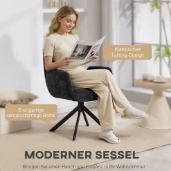 Drejestol, moderne design, sort, 120 kg kapacitet