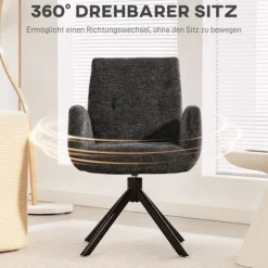 Drejestol, moderne design, sort, 120 kg kapacitet