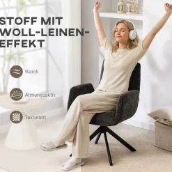 Drejestol, moderne design, sort, 120 kg kapacitet