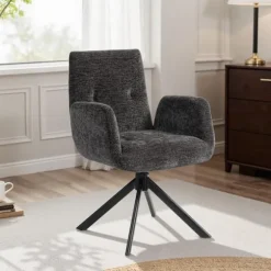 Drejestol, moderne design, sort, 120 kg kapacitet