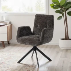 Drejestol, moderne design, sort, 120 kg kapacitet