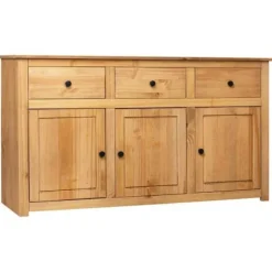 Dressoir / Buffet - Panama - Massiv fyr - 3 skuffer & 3 rum - 135x40x80 cm