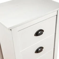 Dressoir - Hill - 4 skuffer - Massivt fyrretræ - 46 x 35 x 80 cm Vit