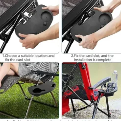 Drikkeholder, 2 stk. stolkopholdere, drikkeholder stol bordbakke liggende mobiltelefonholder flaskeholder til campingstol liggestol camping