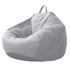 Ekstra stor silkefløjlspose til sofaovertræk 100x120cm grå