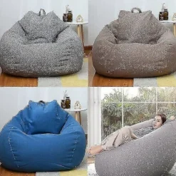 Ekstra Stor Sækkestol Lænestole Sofabetræk Indendørs Lazy Lounger Til Voksne Børn 100*120CM