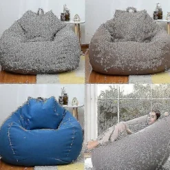 Ekstra store sækkestole Sofabetræk Indendørs Lazy Lounger til voksne og børn