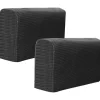 Elastisk Armlænsbeskytter Stræk Sofa Armlænsbetræk Lænestolsbetræk Hjemmekontor Recliner Sofa Loveseat Beskyttelsesstof 2 Stykker (Sort)-XF17-