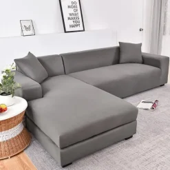 Elastisk Sofaovertræk, Komfortabelt Stretchstof (Grå, 180-230cm)
