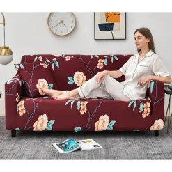 Elastisk sofaovertræk skridsikkert Jacquard elastisk sofaovertræk til 2-personers sofa