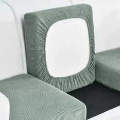 Elastiske Sofabetræk Stretch Betræk Sofabeskyttelse Betræk 1/2/3 Personers Grøn Grøn Dobbeltsofa