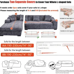 Elastiske sofaovertræk til stue Geometrisk lænestol Loveseat Cover Hjørne L-formet sofa Skal bestille 2 dele cover Farve 1 Medium(145-185cm)1pc