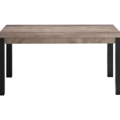 EMILE fast spisebord til 6 personer - Tobaksbrun eg og matsort melamin - L160 x D90 x H77 cm - TRENDTEAM Tobaksbrun ek och mattsvart