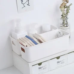 Enkel skrivebords mobiltelefon etui opbevaringsboks kosmetik diverse White