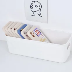 Enkel skrivebords mobiltelefon etui opbevaringsboks kosmetik diverse White