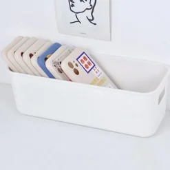 Enkel skrivebords mobiltelefon etui opbevaringsboks kosmetik diverse White
