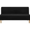Ensfarvet sammenklappelig sofaovertræk til sovesofa sort polyester til indendørs og udendørs møbelbeskyttelse
