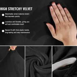Ensfarvet sammenklappelig sofaovertræk til sovesofa sort polyester til indendørs og udendørs møbelbeskyttelse