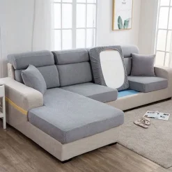 Ensfarvet Sofabetræk LYSEGRÅ 2 PERSONERS 2 PERSONERS Light Gray 2 Seater-2 Seater