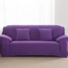 Ensfarvet strækbetræk til sofa og lænestol til stue (145-185cm) 1 stk. lilla