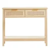 Entréebord - DUOKU - SR191632-1 - 2 Skuffer - Skydedør - Naturlig Rattan