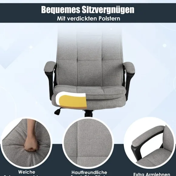 Ergonomisk kontorstol med armlæn og hjul Højdejusterbar drejestol Computerstol
