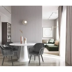 Ergonomisk spisestuestol Rootz - Komfortable siddepladser - Stilfulde møbler - Fløjlsbetrukket - Nem at samle - Støtter op til 120 kg - 81 cm x 40 cm | Fyndiq