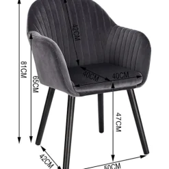 Ergonomisk spisestuestol Rootz - Komfortable siddepladser - Stilfulde møbler - Fløjlsbetrukket - Nem at samle - Støtter op til 120 kg - 81 cm x 40 cm | Fyndiq