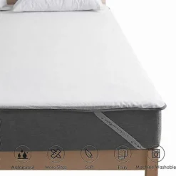Fast Madras Topmadras, Vandtæt Queen Size Sengemadras, Memory Foam Lindring af Rygsmerter med Ventileret Design, Hypoallergenisk Åndbart Madrasbetræk | Fyndiq