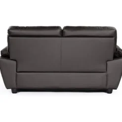 Fast sofa i genbrugs læder og PVC 