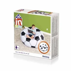 Fauteuilgonflabel Beanles fodboldbold stol - Bestway Sort og hvid