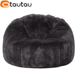 Faux Fur Sækkestol Betræk til Voksne og Børn (uden fyld) Sækkestol Sofa Fodskammel Hjørnestol Betræk DD003 Pastoral Grøn Field Green D2.3ft-70cm-cover | Fyndiq