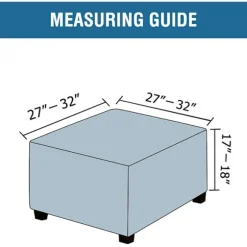 Firkantet Fodskammel Betræk Firkantet Fodskammel Betræk Opbevarings Skammel Beskyttende Betræk Stræk Fodskammel Betræk med Elastisk Bund, Ægte Fløjl Stof, Blå | Fyndiq