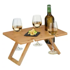Firkantet picnic vinbord i bambus