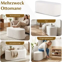 Fløjlsbænk, 120 cm, beige, højdensitetsskum