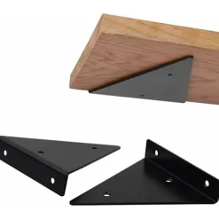 Flydende metal trekant hyldeknægt, skjult vægkonsol, soveværelse stue badeværelse DIY dekoration konsol, 2 stykker (8x10cm/3.1
