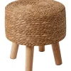 Fodskammel i pastoral stil, sofa-skamler i træ, til soveværelse, stue, soveværelse, 28×28 CM, naturlig farve