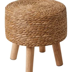 Fodskammel i pastoral stil, sofa-skamler i træ, til soveværelse, stue, soveværelse, 28×28 CM, naturlig farve